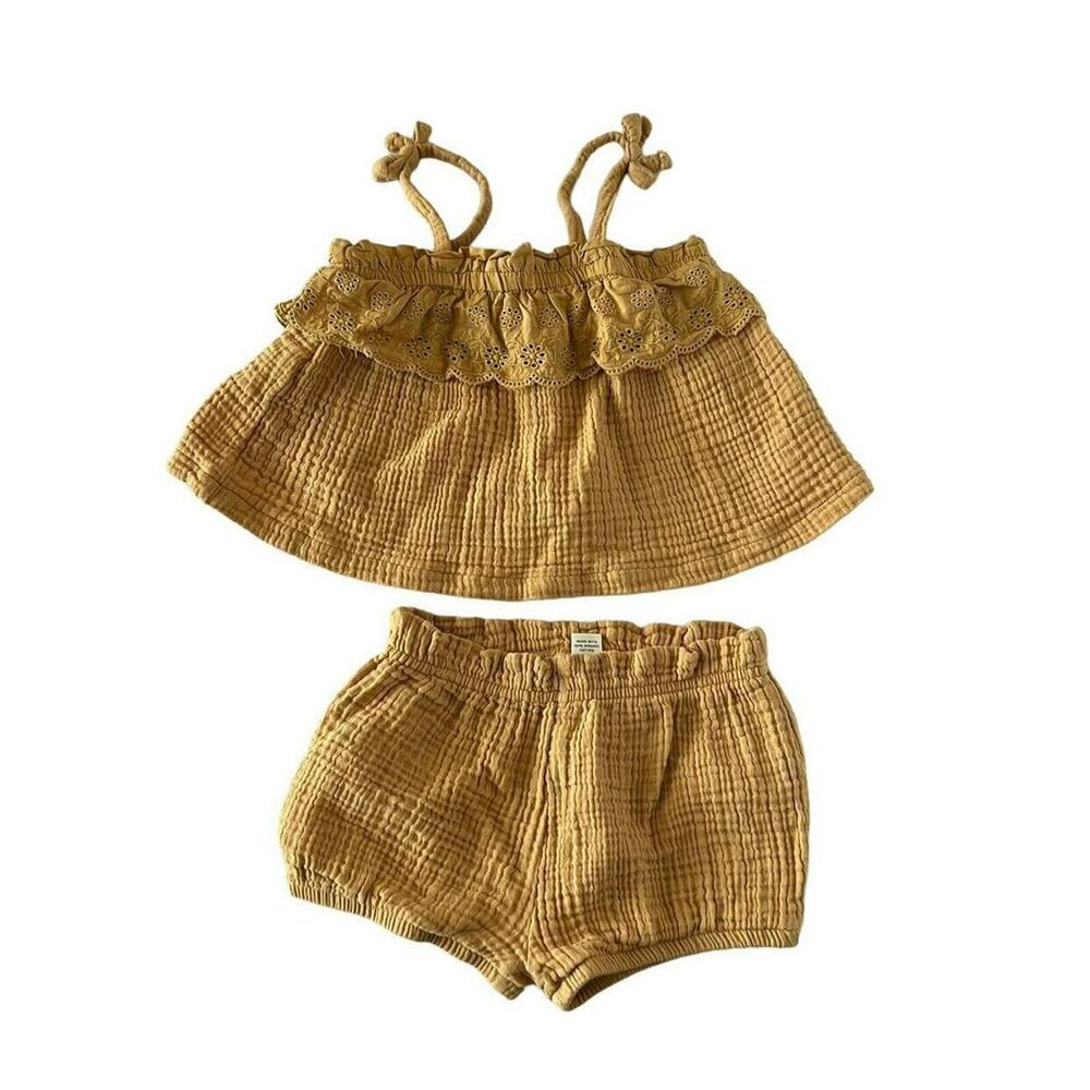 Colored Organics Zuri Eyelet Set In Honey